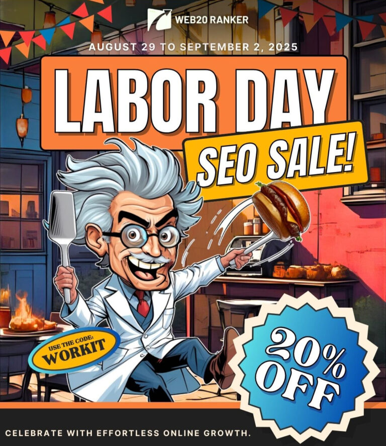 Labor Day SEO Sale with WEB20 Ranker