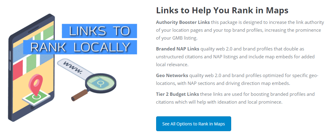 Link options for local rankings