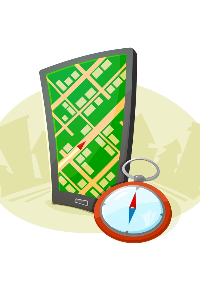 The navigation system, vector illustration